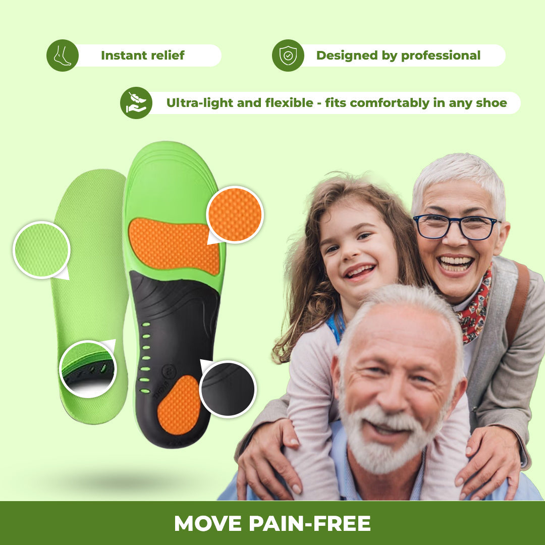 Orthopedic Insoles - Pain relieving and shock absorbing